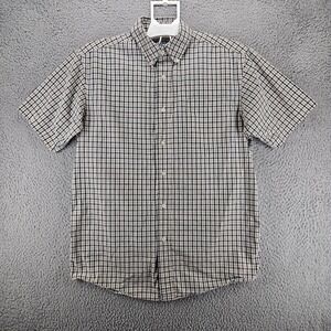 Wrangler Hero Shirt Men Small Short Sleeve White Yellow Plaid Pocket Cotton‎ - S